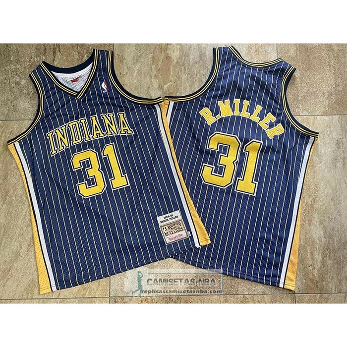 Camiseta Indiana Pacers Reggie R.Miller NO 31 Mitchell & Ness1994-95 Azul